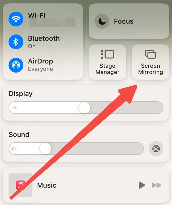 find Screen Mirroring on MacBook