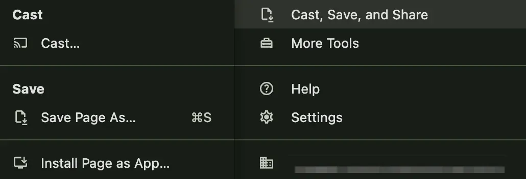 choose Cast on Chrome