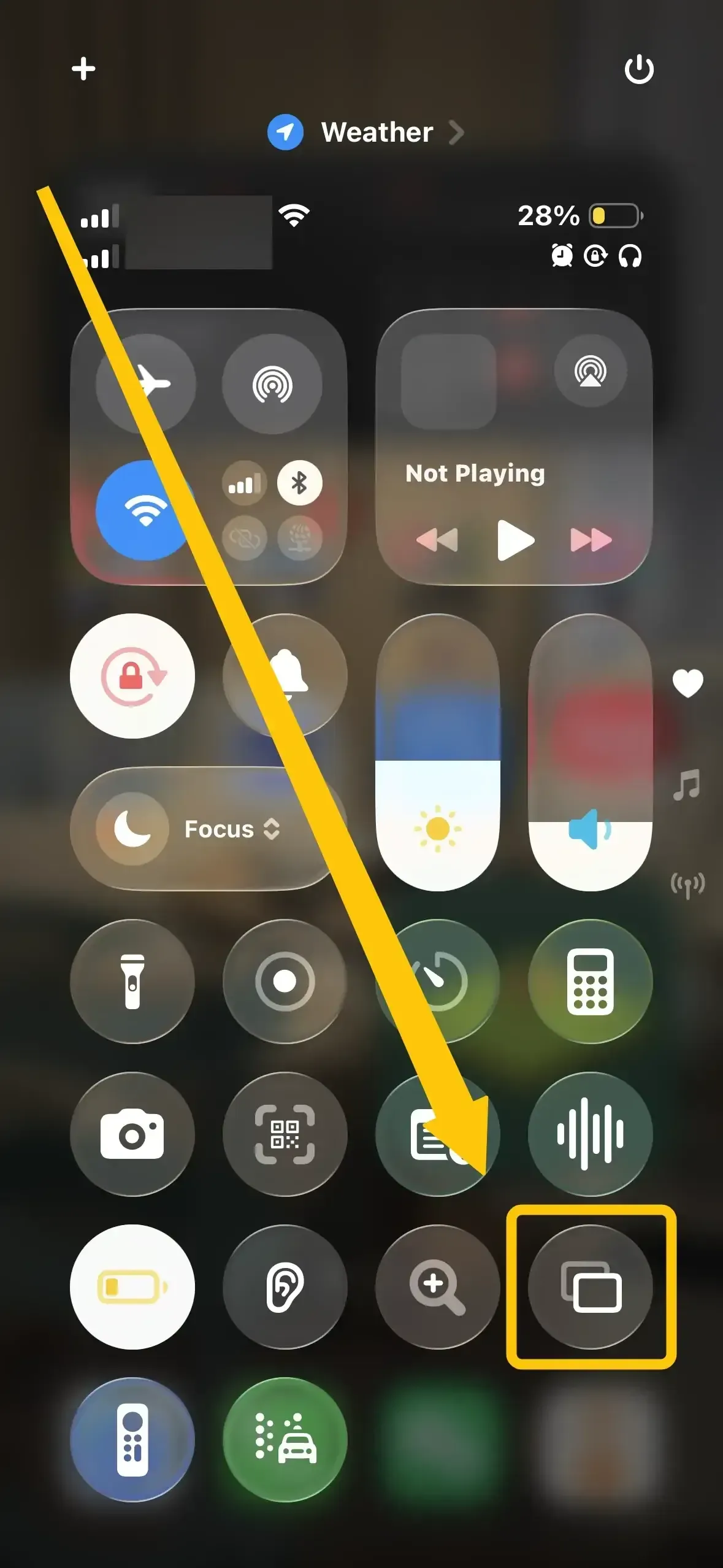 Screen Mirroring in Control Center