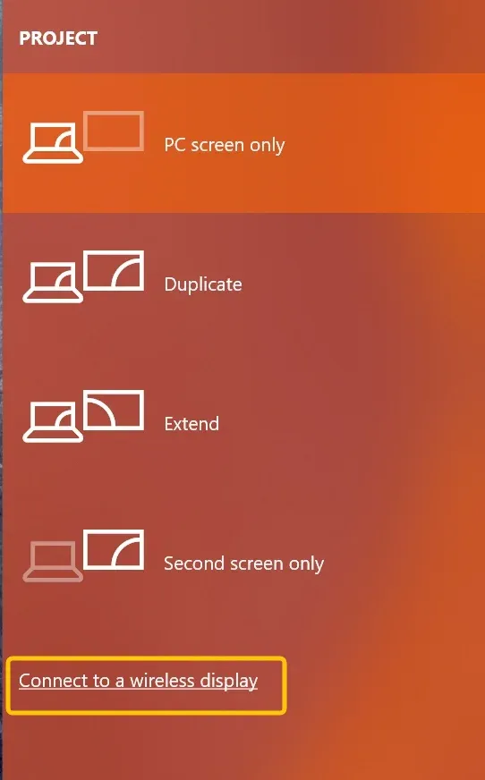 Conéctese a una pantalla inalámbrica en la PC con Windows