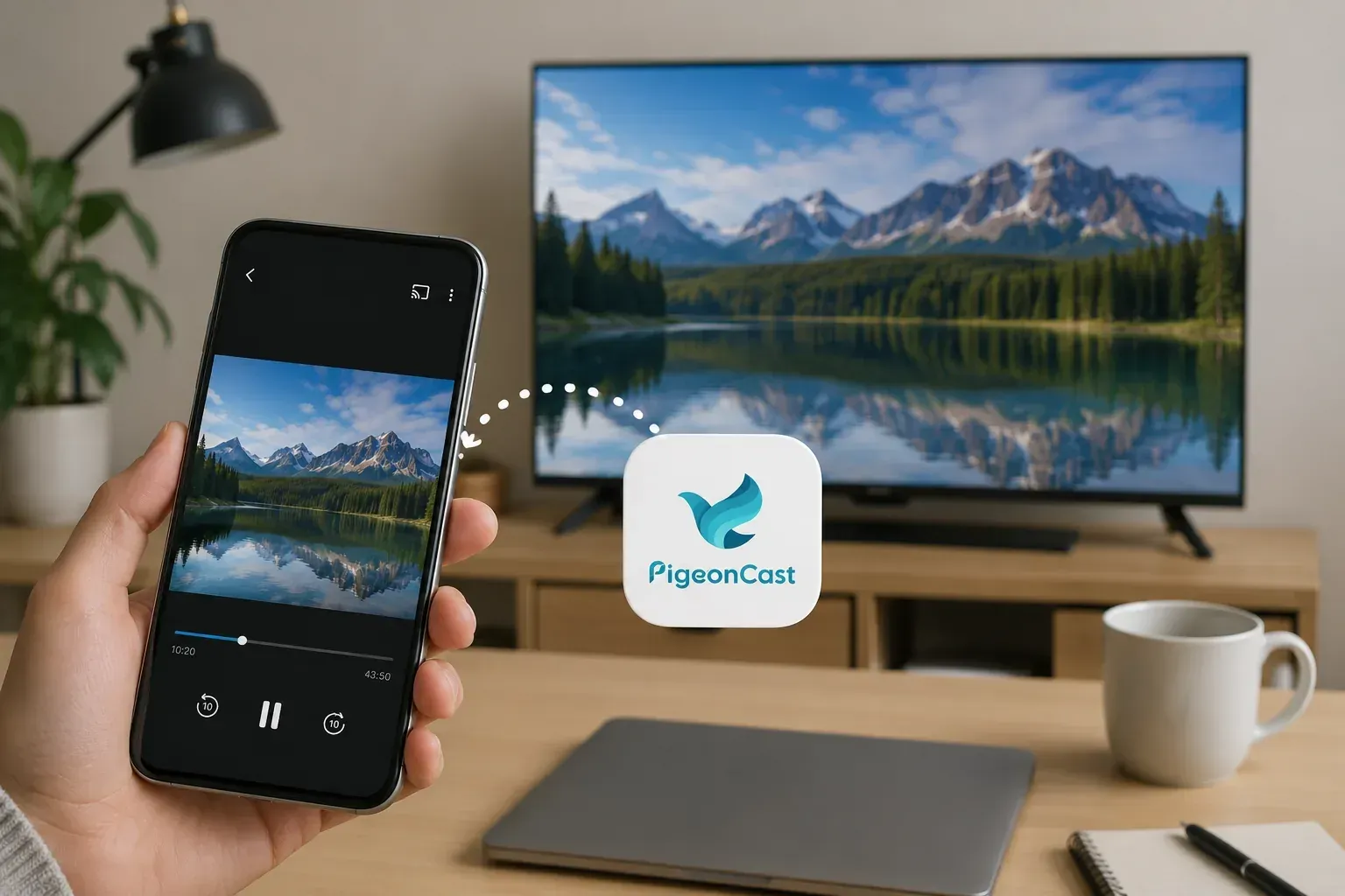 Use PigeonCast to cast to TV