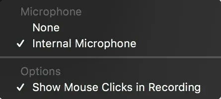 Record settings in QuickTime