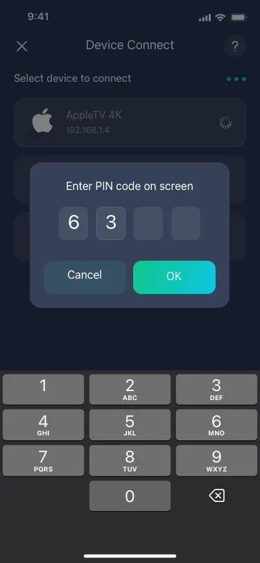 enter PIN code