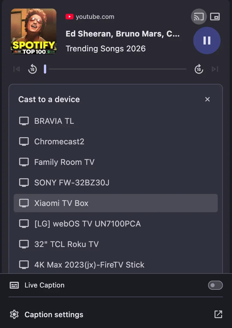 ow to cast from YouTube website