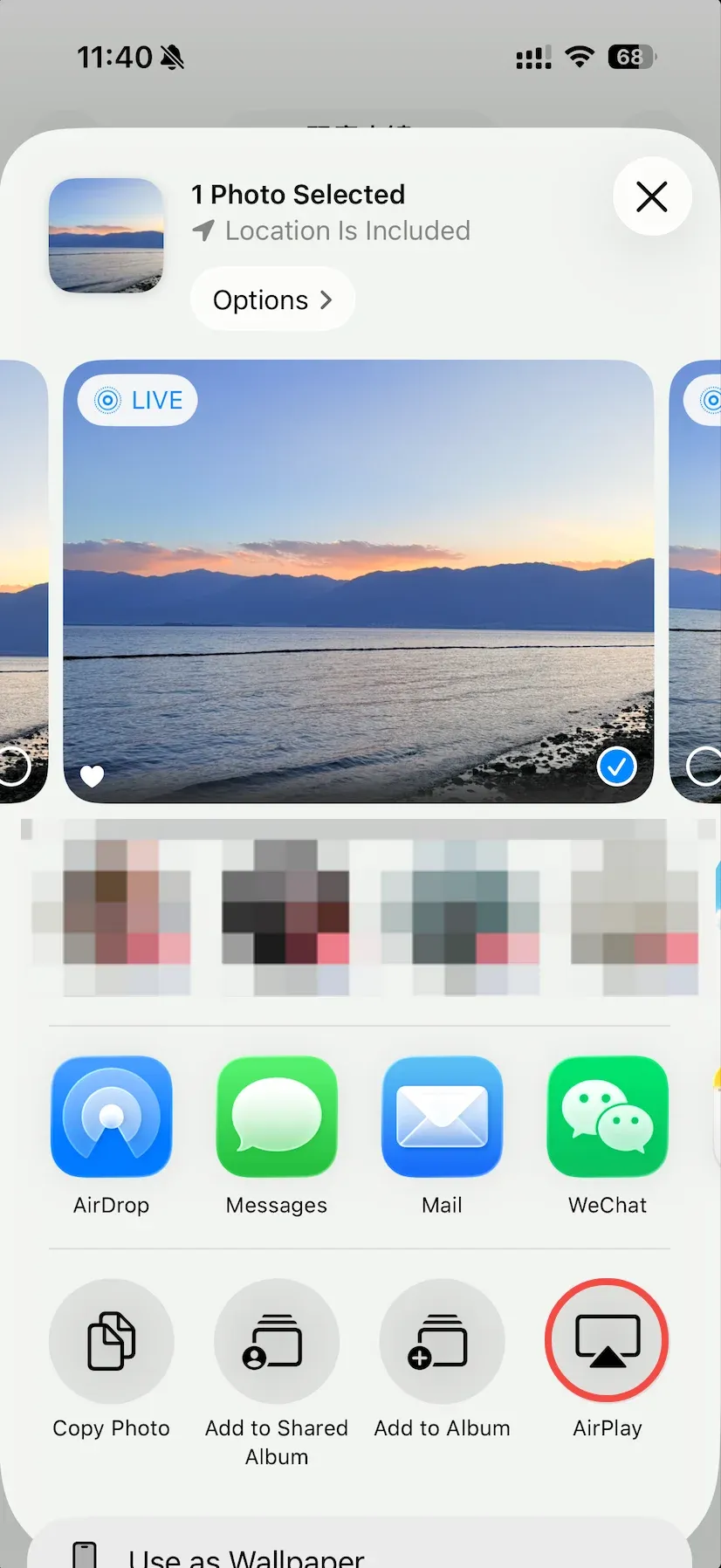 AirPlay a photo from iPhone to TV