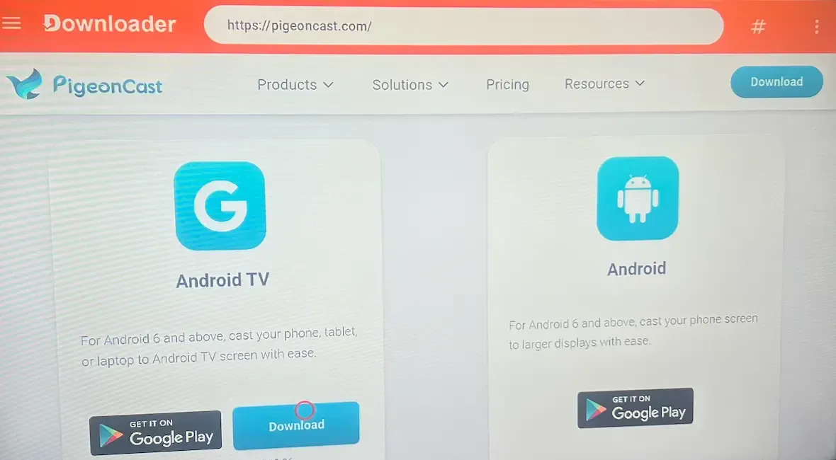 find PigeonCast APK download page