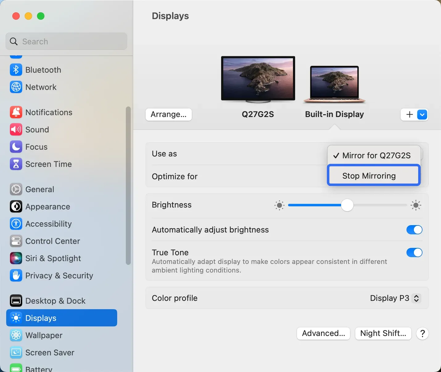choose Step Mirroring from the Use as menu