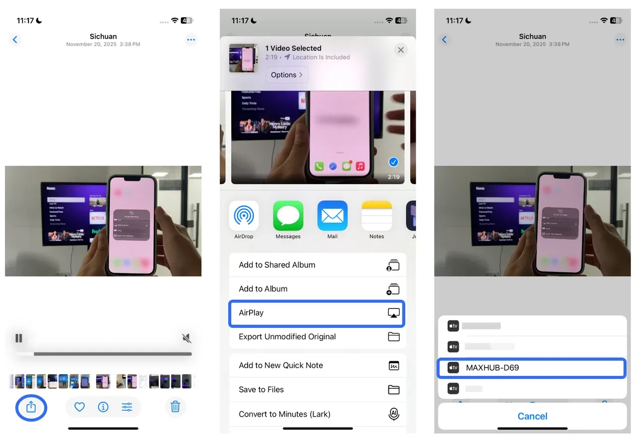 how to stream video from iPhone using AirPlay