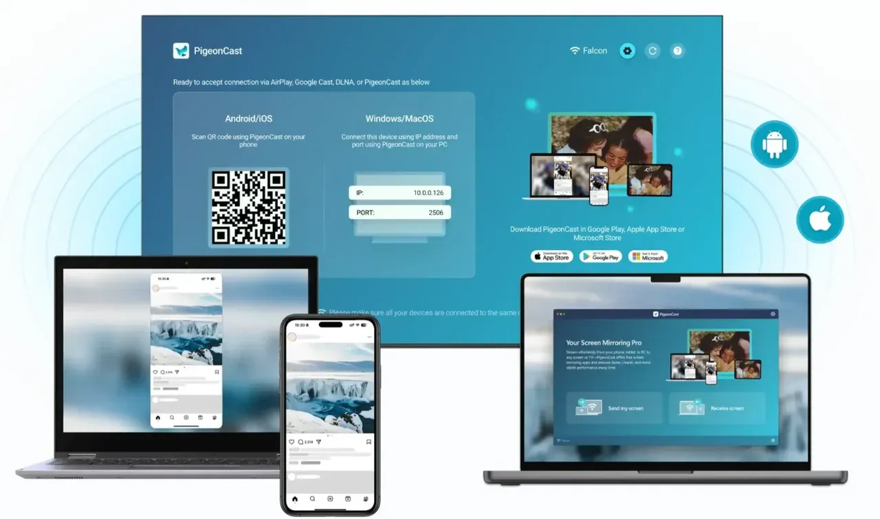 PigeonCast designed for cross-platform streaming