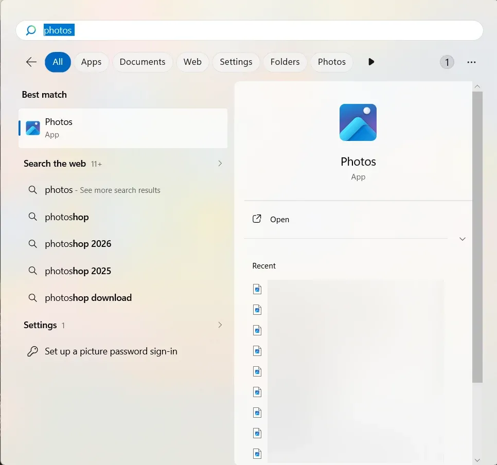 Windows Photos app