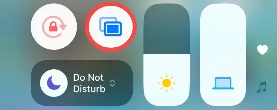 find AirPlay icon in Control Center