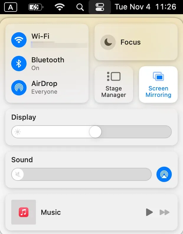 find AirPlay in MacBook