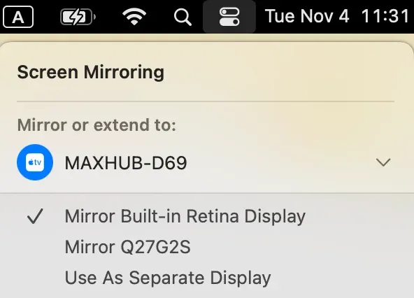 stop mirroring on Mac
