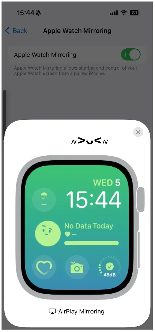 AirPlay Apple Watch to iPhone