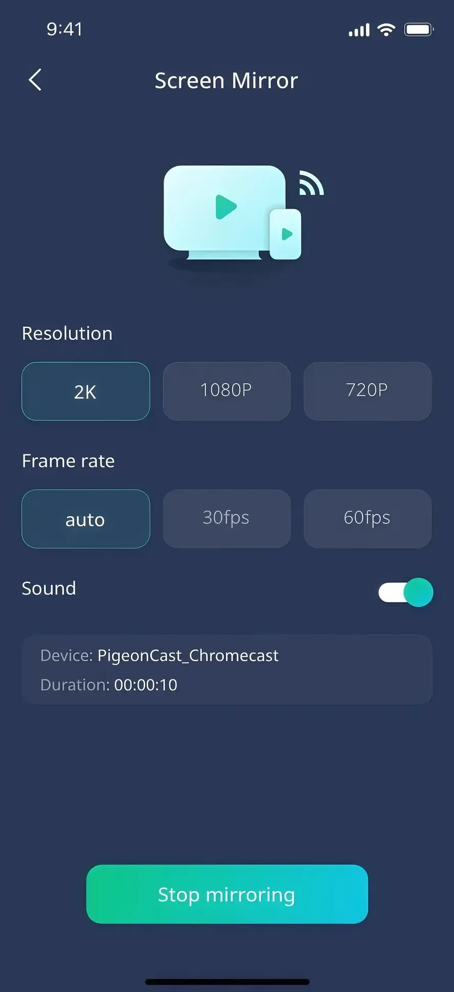 Stop mirroring in PigeonCast
