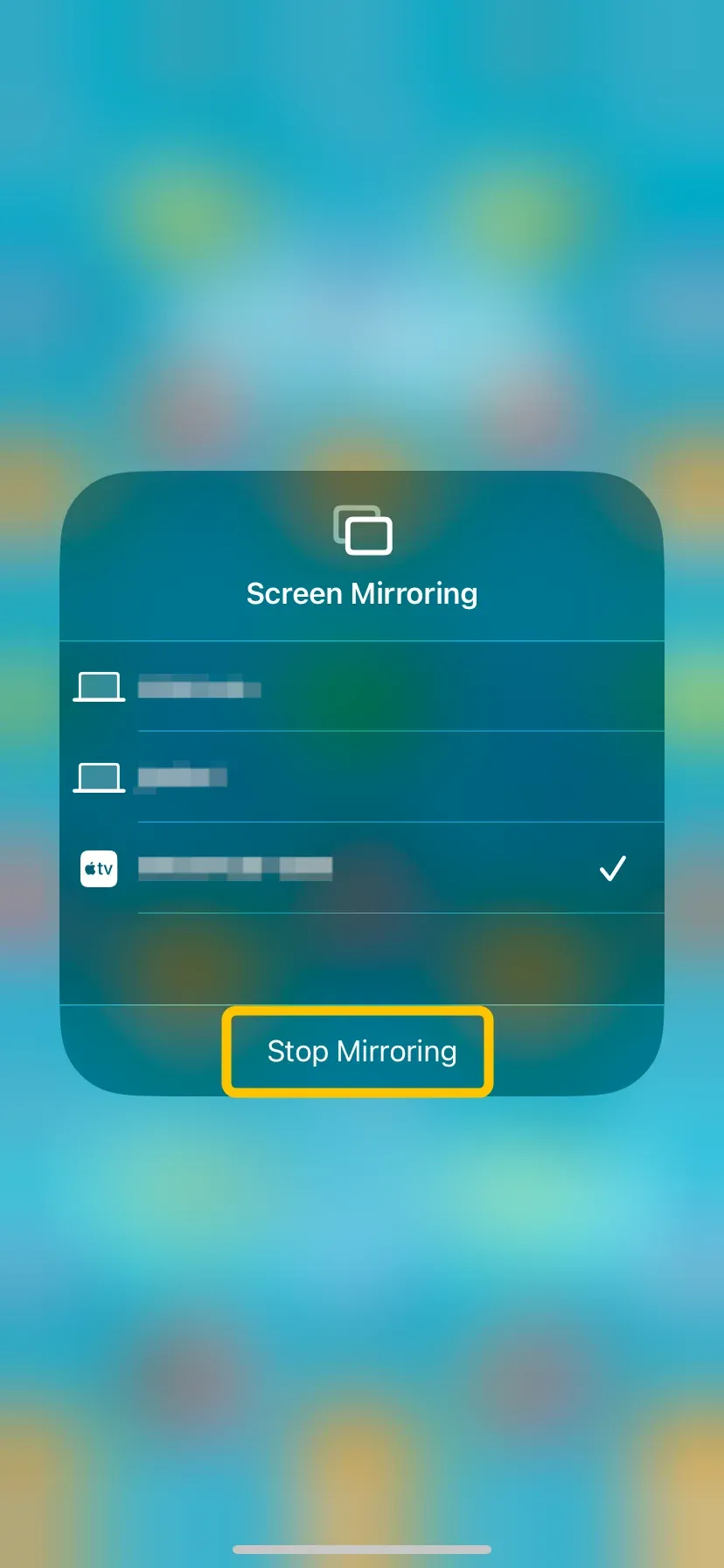 Stop Mirroring option