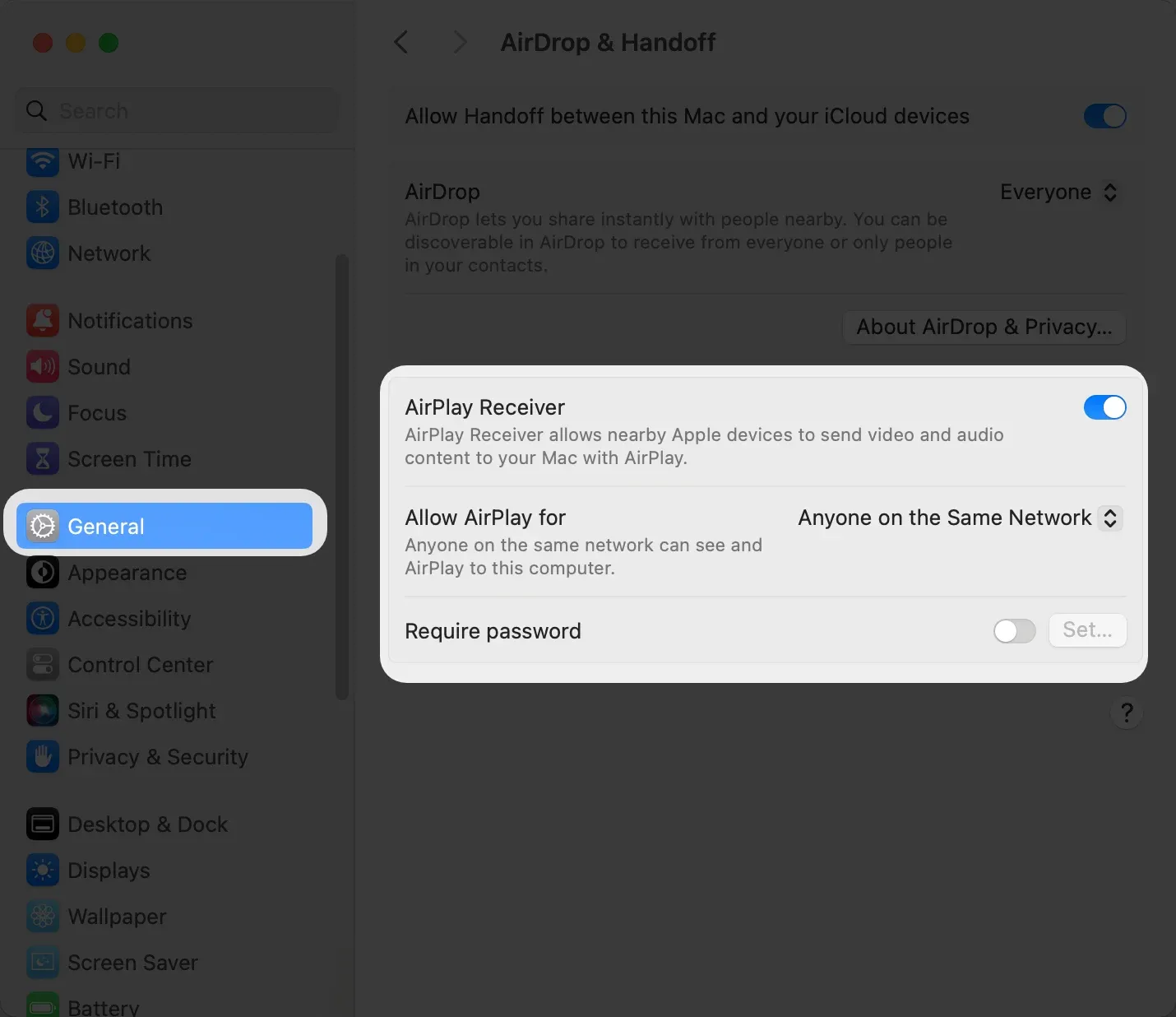 AirPlay Receiver on Mac