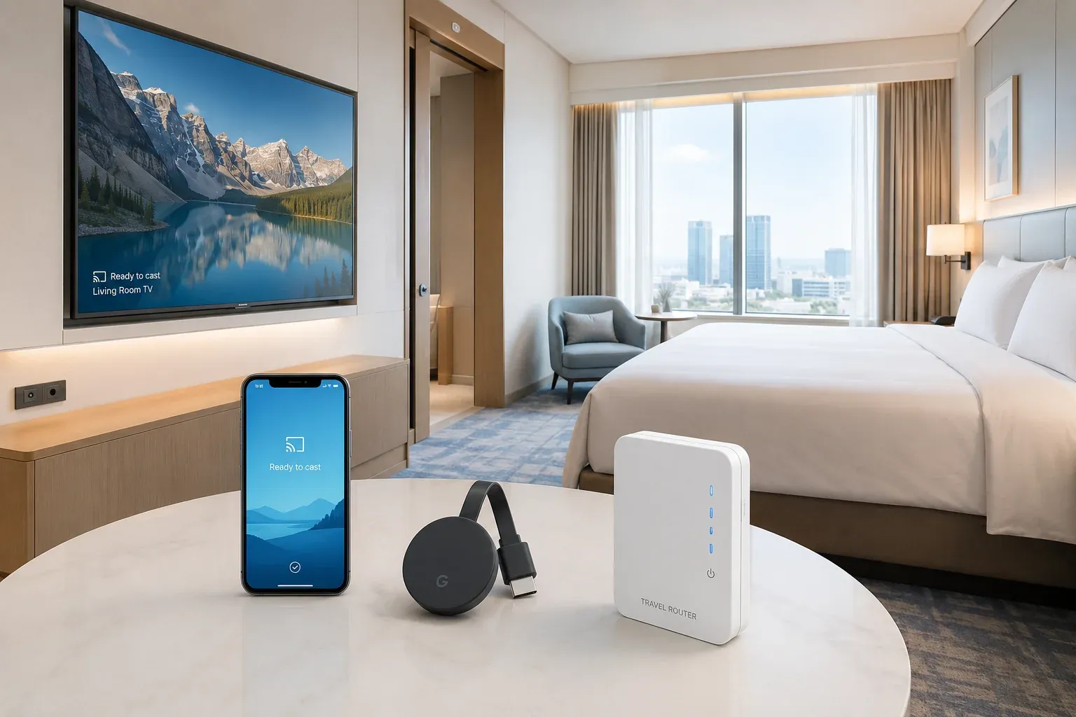 use travel router with Chromecast in hotel