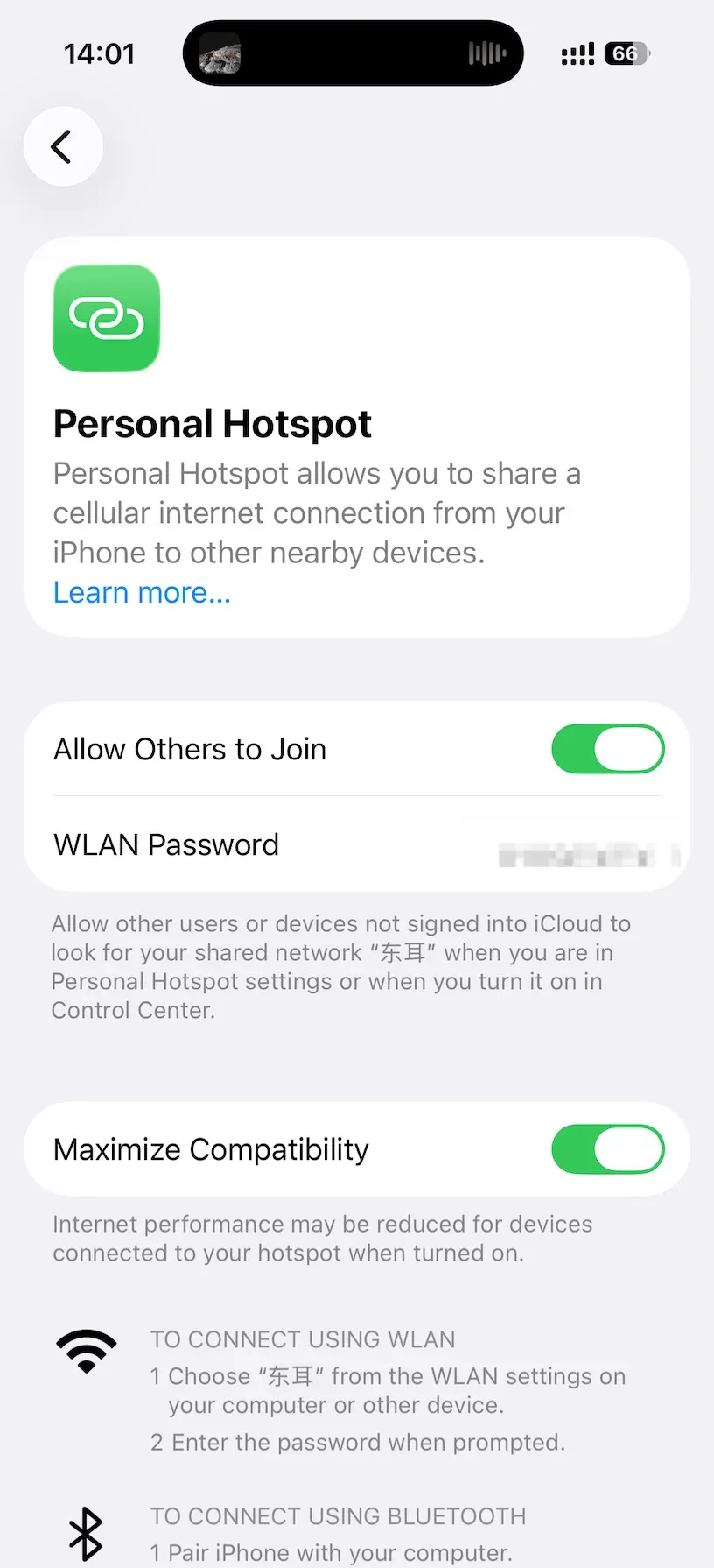 open hotspot on iPhone
