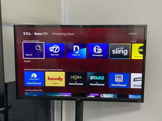 App search menu on Roku