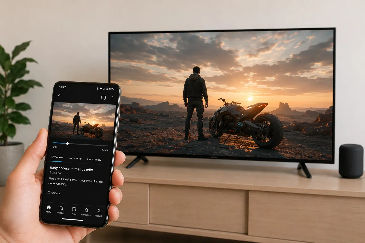 how to AirPlay Patreon videos from iPhone