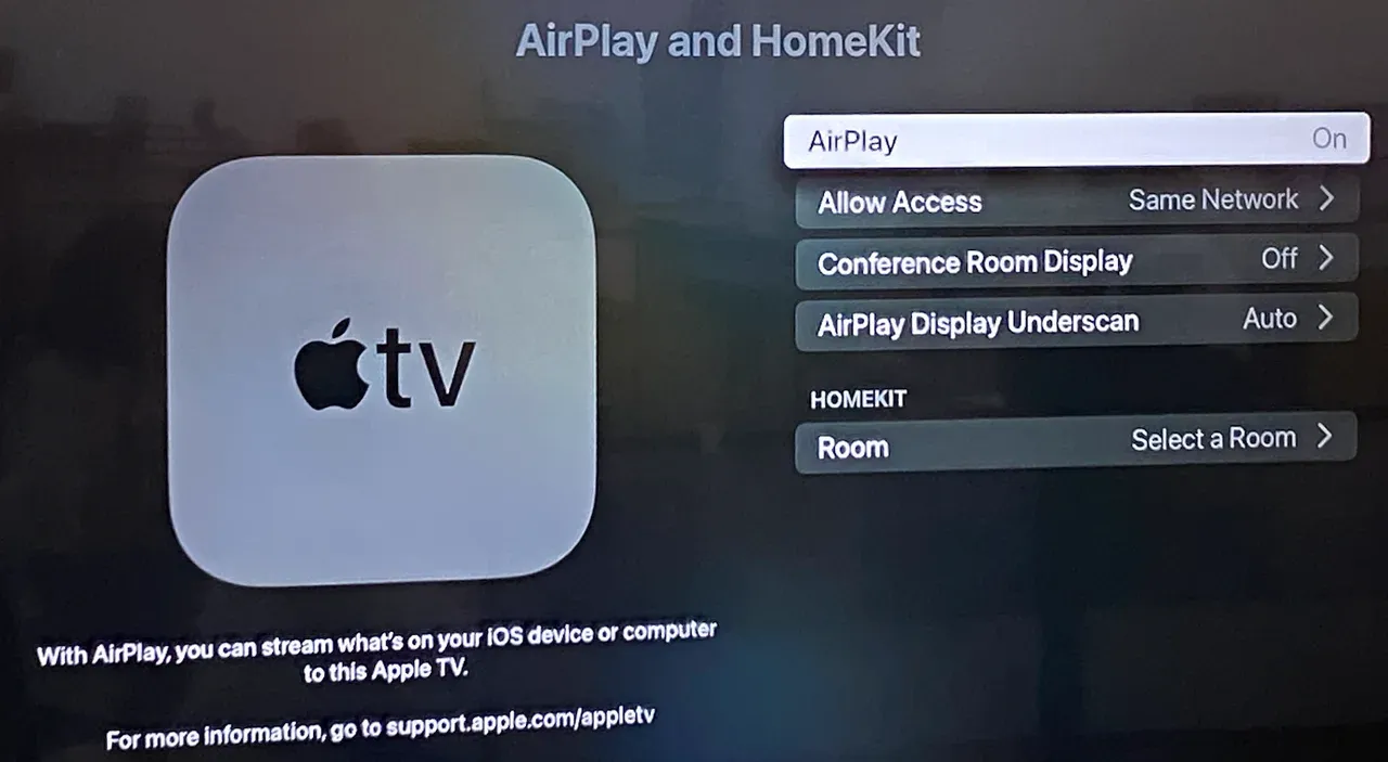 enable AirPlay on Apple TV