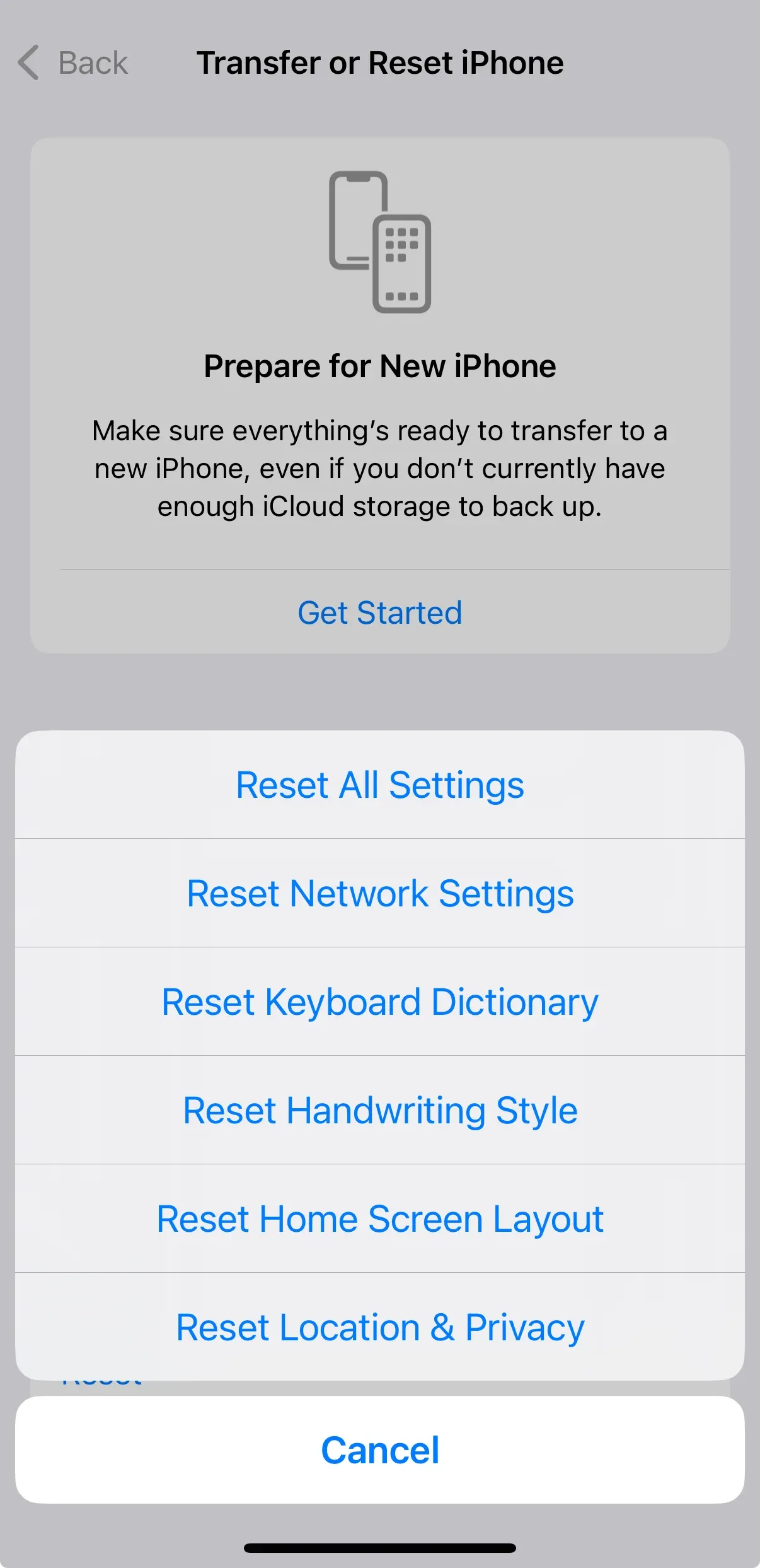 choose Reset Network Settings on iPhone