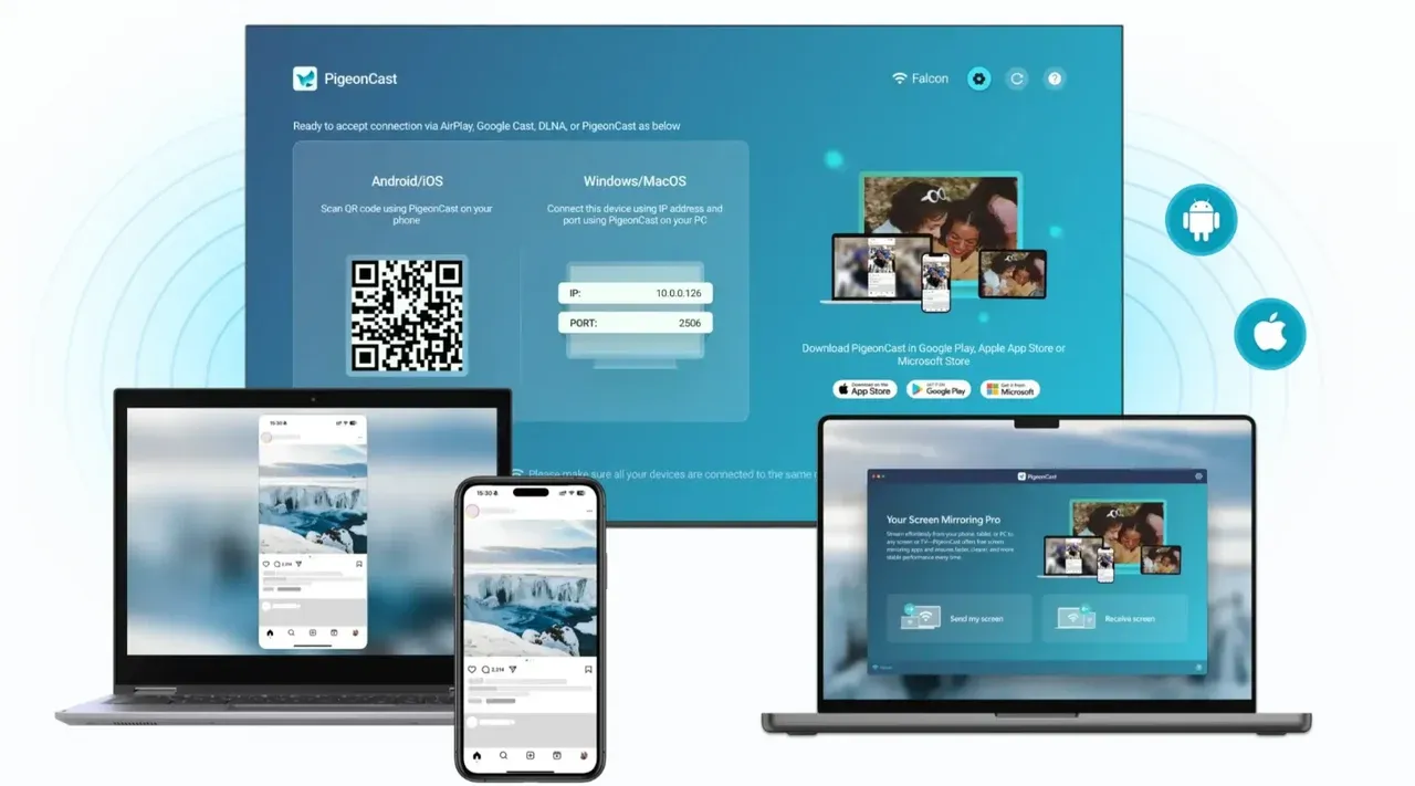PigeonCast for easy screen mirroring