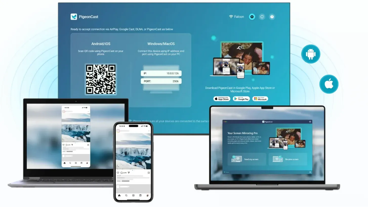 PigeonCast works on many devices