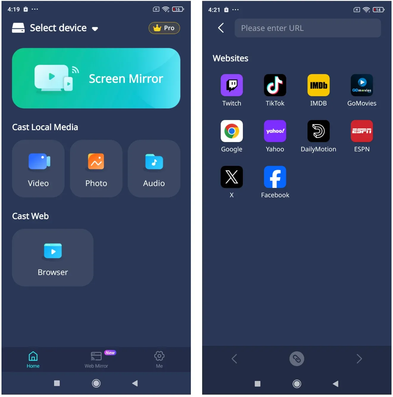 how to cast web video from Android over PigeonCast