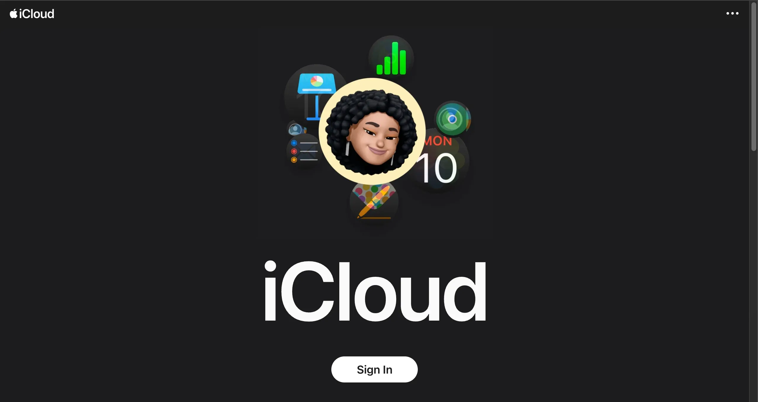 www.icloud.com page