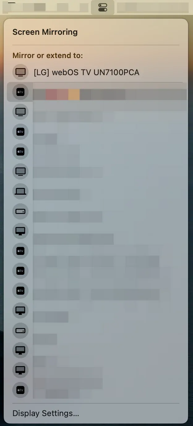 enable screen mirroring on MacBook Air