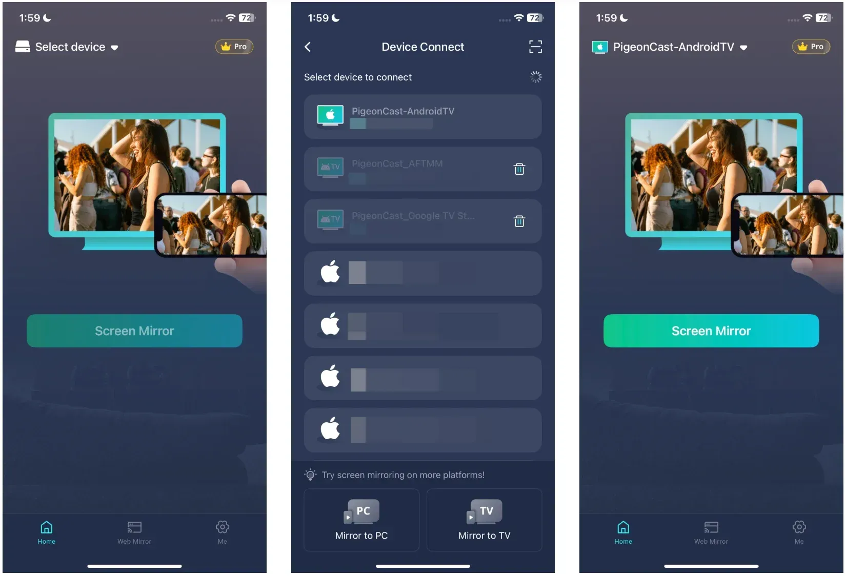 mirror Android to LG TV with PigeonCast