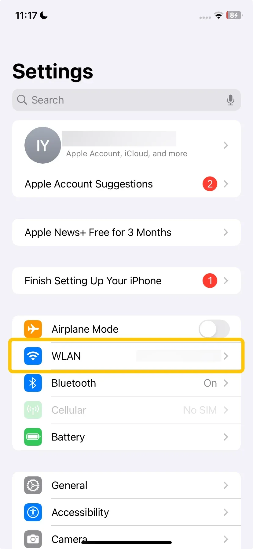 WLAN on your iPhone