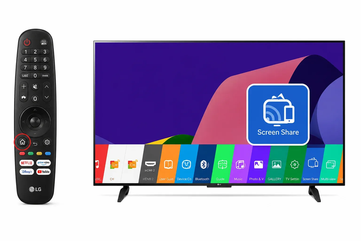 turn on Screen Share on LG TV