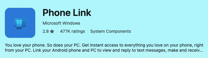 Phone Link app