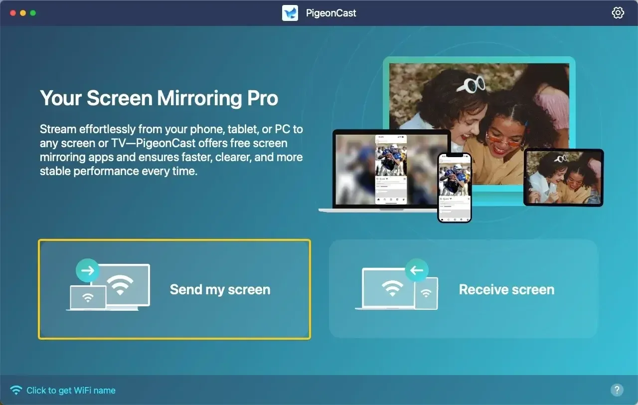 Send my screen option in PigeonCast Mac version