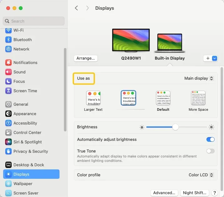 Use as option on MacBook
