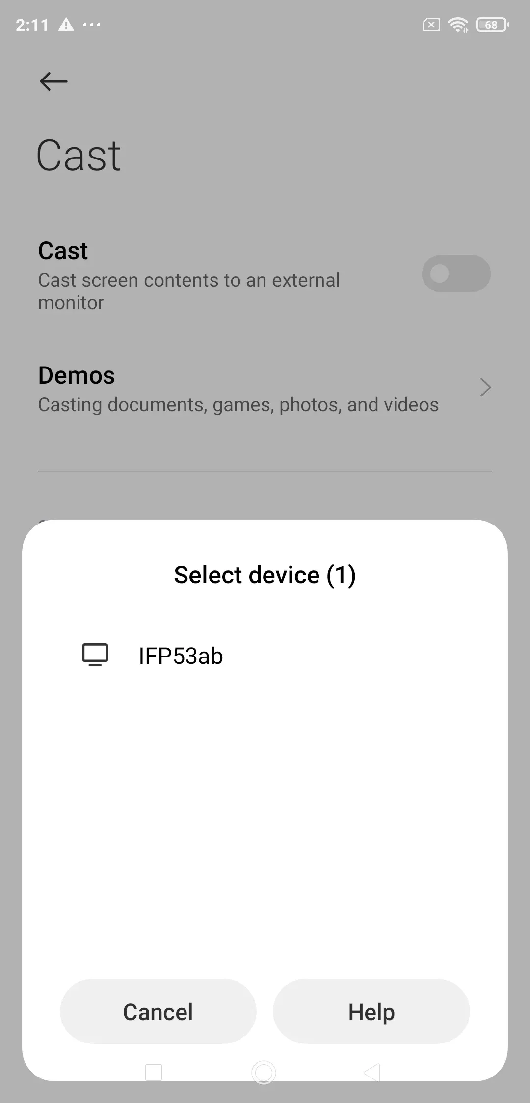 choose Miracast-enabled device