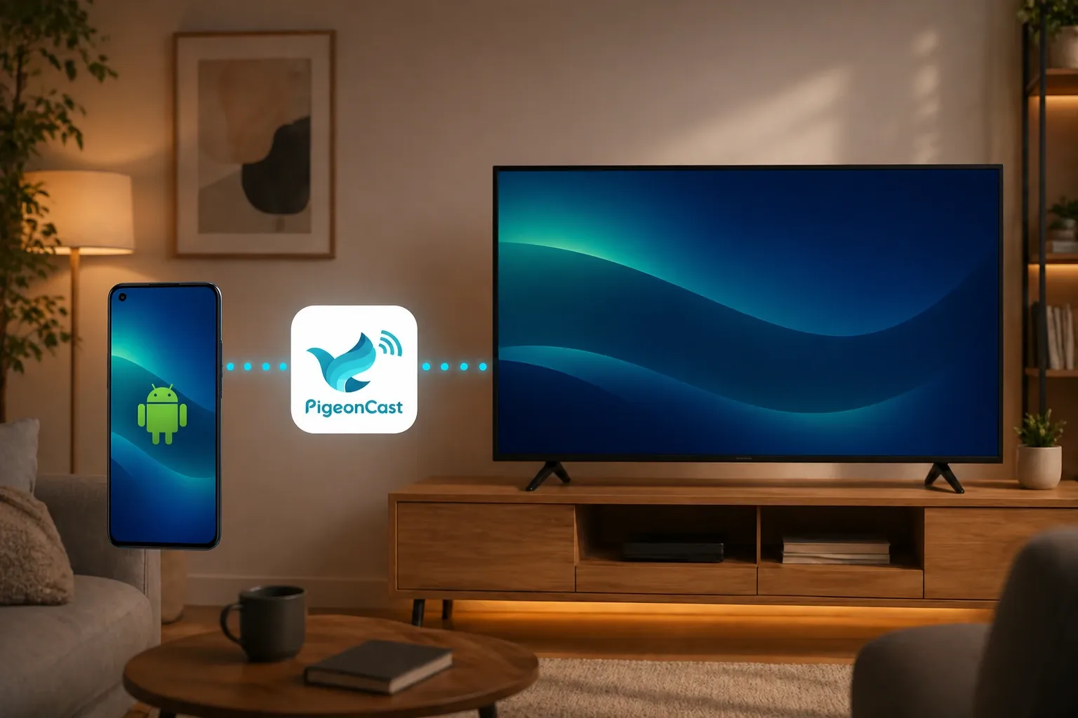 use PigeonCast to mirorr Android to Android