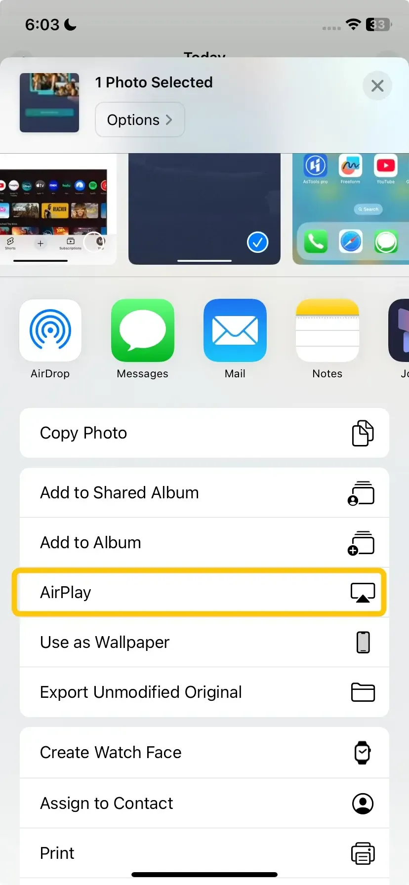 AirPlay icon in specific app