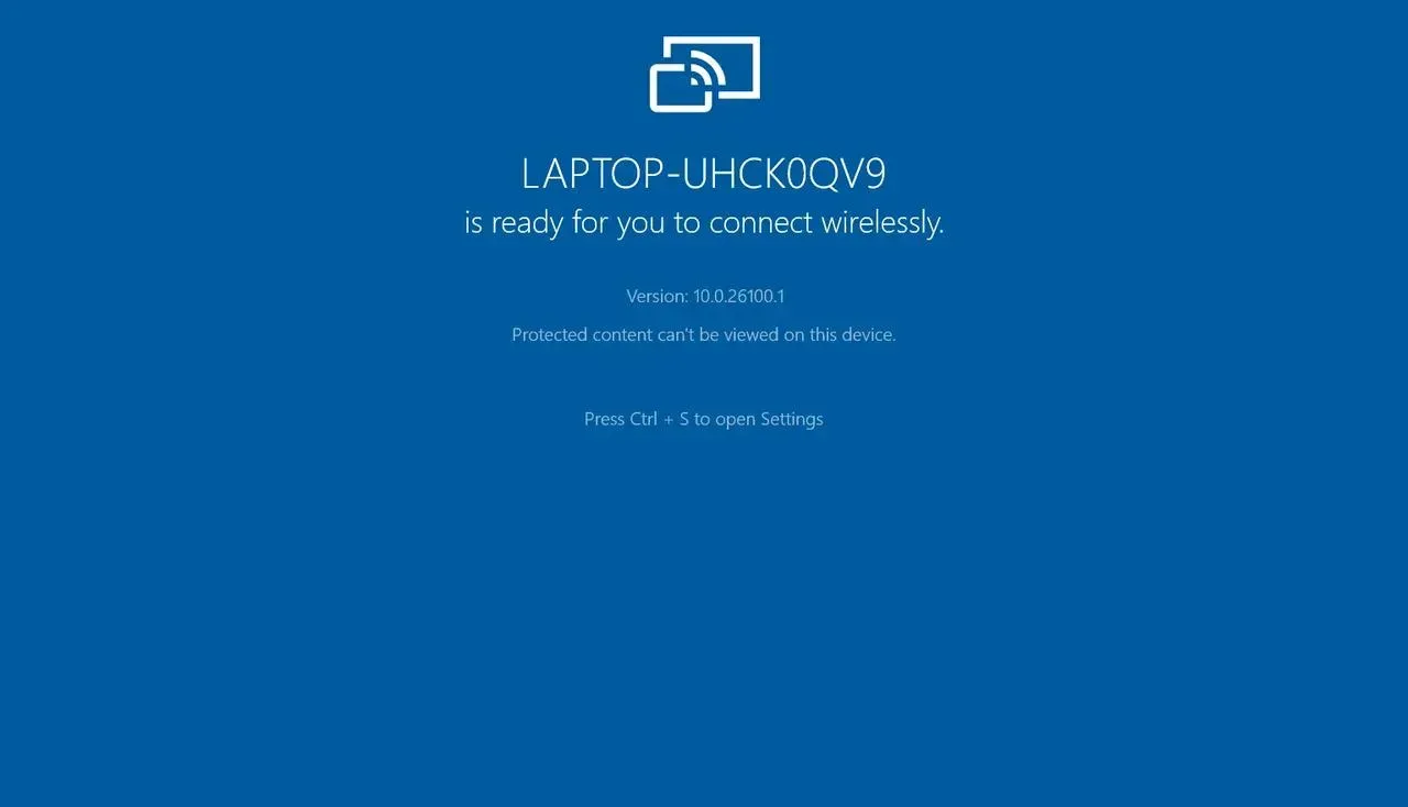 turn on wireless display mode on receiver