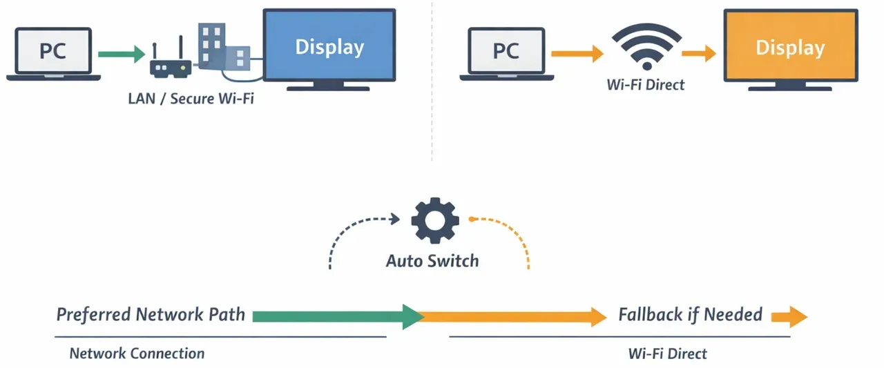 Miracast over Infrastructure vs Miracast