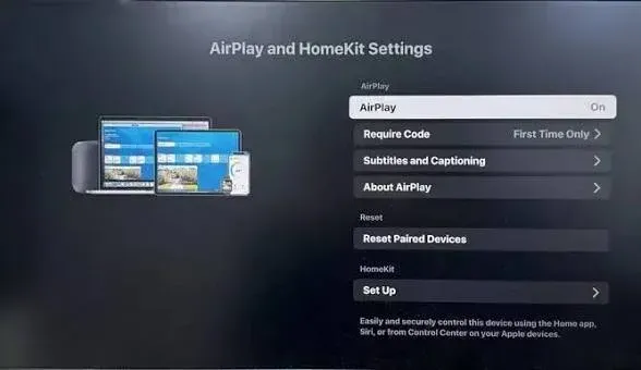 find AirPlay option on TV