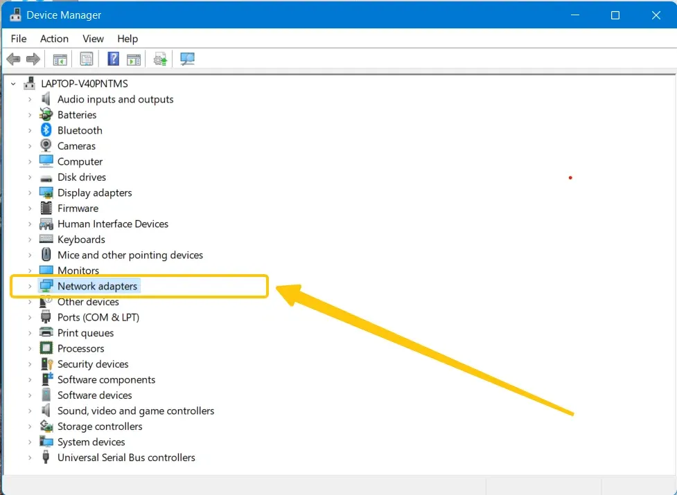 Netzwerkadapter-Option auf dem PC