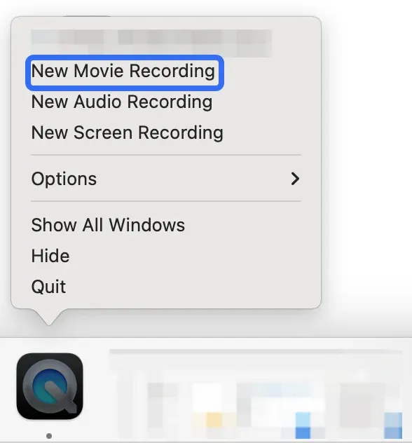choose New Movie Recording