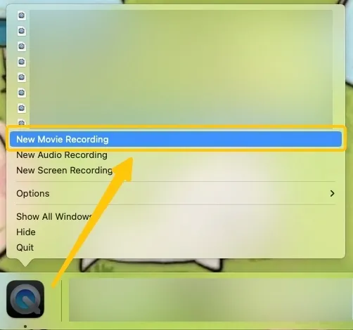 New Movie Recording in QuickTime Player