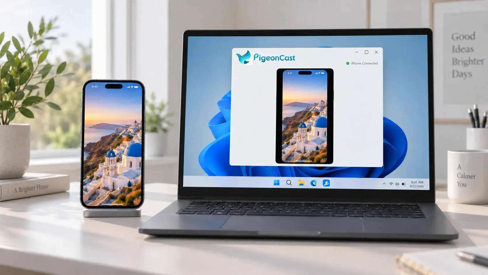 use PigeonCast to mirror iPhone to PC