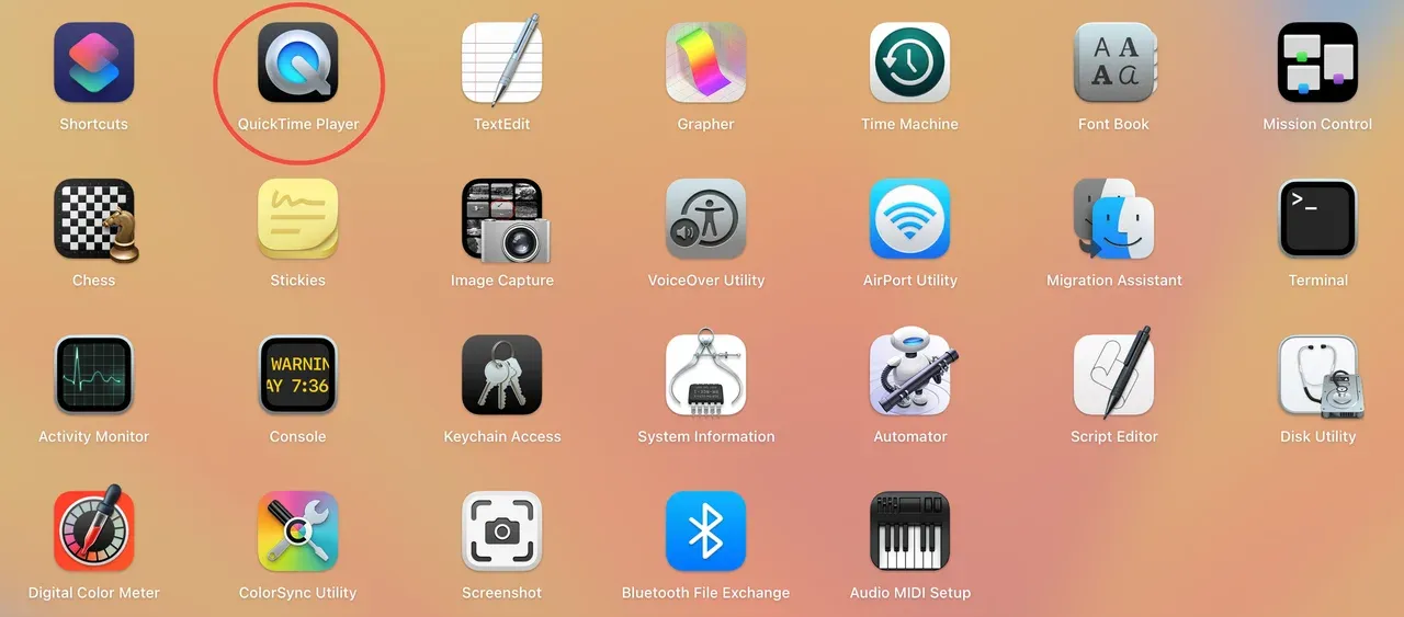 locate QuickTime Player on Mac