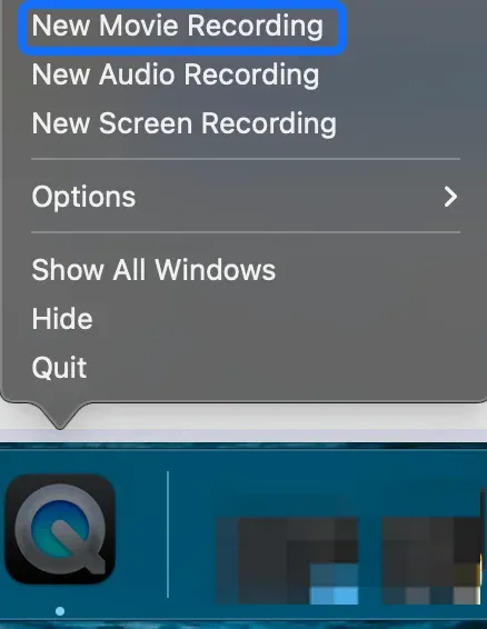 choose New Movie Recording